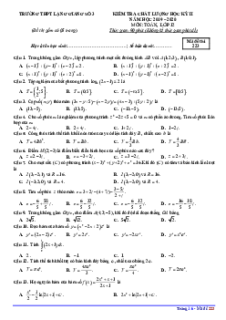 Đề thi HK2 Toán 12 năm 2019 – 2020 trường THPT Lạng Giang 3 – Bắc Giang