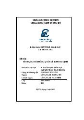 Quản lý tour du lịch - Báo cáo môn phân tích thiết kế | Trường đại học Điện Lực