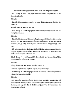 Giải vở bài tập Công nghệ 9 bài: Tổng kết và ôn tập