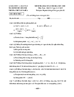 Đề thi học kì 1 Toán 11 năm 2019 – 2020 trường THPT An Nghĩa – TP HCM