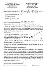 Đề học kỳ 1 Toán 9 năm 2024 – 2025 trường THCS Chu Văn An – Hà Nội