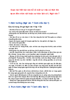 Soạn bài Viết bài văn kể về một sự việc có thật liên quan đến nhân vật hoặc sự kiện lịch sử | Ngữ văn 7 sách Cánh diều