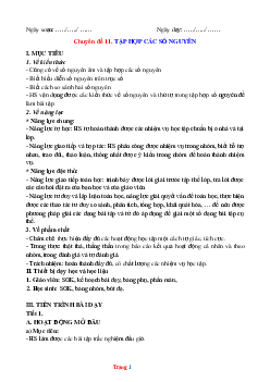 Giáo án dạy thêm Toán 6 Kết nối tri thức tập hợp các số nguyên