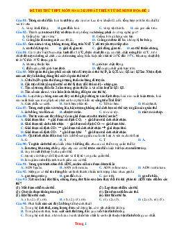 Đề thi thử tốt nghiệp sinh học THPTQG 2023 bám sát đề minh họa số 2 (có đáp án)