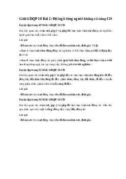 Giải GDQP 10 Bài 2: Đội ngũ từng người không có súng CD