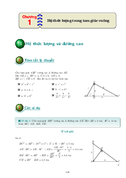 Các dạng bài tập hệ thức lượng trong tam giác vuông
