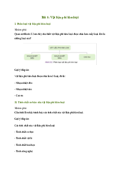 Giải Công nghệ 11 Bài 5: Vật liệu phi kim loại | Kết nối tri thức
