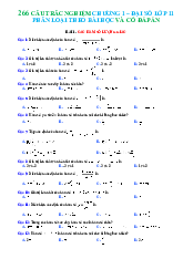 266 câu trắc nghiệm chương 1 lớp 11 Lượng giác - có đáp án