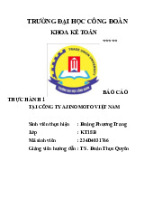 Báo cáo tại công ty Ajinomoto Việt Nam | Môn Thực hành 1 - Đại học Công Đoàn