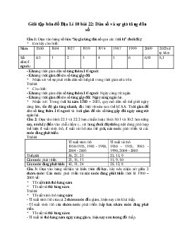 Tập bản đồ Địa lý lớp 10 bài 22: Dân số và sự gia tăng dân số