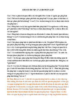 Đề cương ôn tập môn lý luận pháp luật