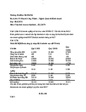 Bài tập Phân tích báo cáo tài chính - Phân tích hoạt động kinh doanh | Đại học Mở Hà Nội