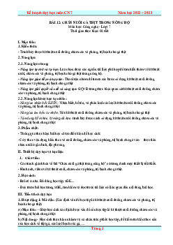 Giáo án Công nghệ 7 Bài 12 sách Kết nối tri thức