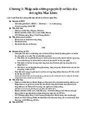 Tài liệu ôn tập triết Chương 1 - Triết học Mac - Lenin | Trường Đại học Phenika