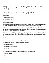 Bài tập cuối tuần lớp 2 - môn Tiếng Việt sách Kết nối tri thức (cả năm)