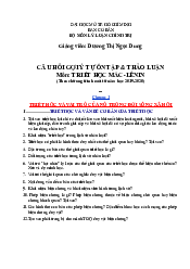 Câu hỏi ôn tập Triết học Mác - Lênin | Trường Đại học Mở Thành phố Hồ Chí Minh