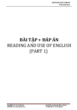 READING AND USE OF ENGLISH part 1