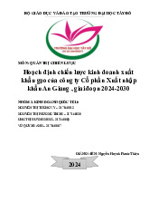 Hoạch định chiến lược kinh doanh xuất khẩu gạo của công ty Cổ phần Xuất nhập khẩu An Giang, giai đoạn 2024-2030 | Đại học Tây Đô