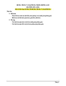 Bài giảng đại cương về đường thẳng và mặt phẳng