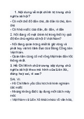 Đề cương môn Tư tưởng Hồ Chí Minh– khoa học  Trường Đại học bách khoa - Đại học đà nẵng.