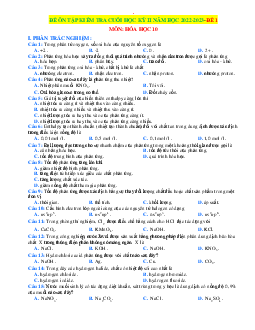 Bộ đề ôn thi học kỳ 2 hóa 10 kết nối tri thức (có đáp án)