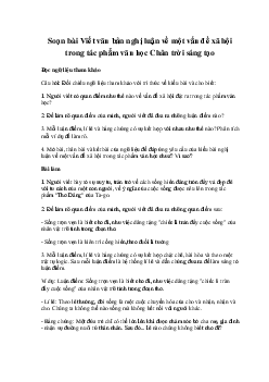 Soạn bài Viết văn bản nghị luận về một vấn đề xã hội trong tác phẩm văn học | Ngữ văn 11 Chân trời sáng tạo