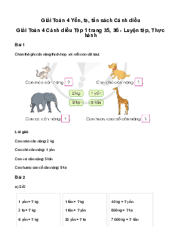 Giải Toán lớp 4 Bài 14: Yến, tạ, tấn | Cánh diều