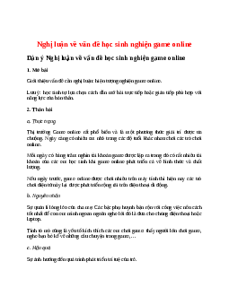 Văn mẫu 8 Nghị luận về một vấn đề của đời sống | Nghị luận về nghiện game