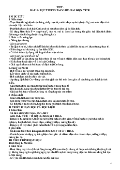Bài 16: Lực tương tác giữa hai điện tích | Giáo án Vật Lí 11 Kết nối tri thức