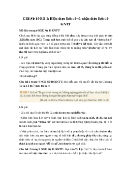 Giải Sử 10 Bài 1: Hiện thực lịch sử và nhận thức lịch sử Kết nối tri thức