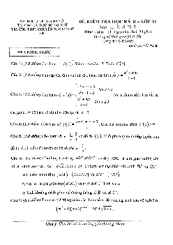 Đề kiểm tra học kỳ 2 Toán 11 năm 2018 – 2019 trường chuyên Ngoại Ngữ – Hà Nội
