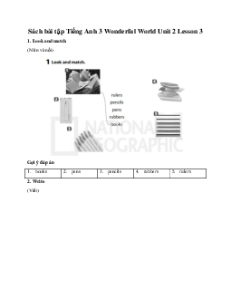 Giải Sách bài tập Tiếng Anh 3 Wonderful World Unit 2 Lesson 3