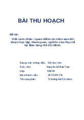 Bài thu hoạch môn Tư tưởng Hồ chí minh - Trường Đại học lao động -  xã hội.