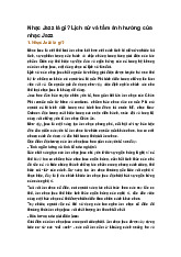 Nhạc Jazz là gì? Lịch sử và tầm ảnh hưởng của nhạc Jazz