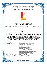 Phân Tích Văn Hóa Kinh Doanh FPT & Microsoft | Môn Văn hóa kinh doanh và khởi nghiệp - Đại học Bách Khoa Hà Nội