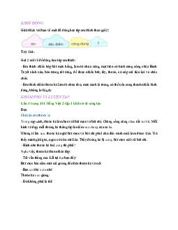 Giải SGK môn Tiếng Việt lớp 2 - Bài 1: Chuyện của thước kẻ | Chân trời sáng tạo