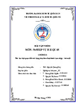 Bài tập nhóm: Thủ tục tạm nhập - tái xuất Môn nghiệp vụ hải quan | Đại học kinh tế quốc dân
