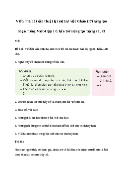 Soạn bài Viết: Trả bài văn thuật lại một sự việc - Tiếng Việt 4 Chân trời sáng tạo