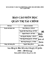 Phân tích về Quản trị vốn lưu động và Đòn bẩy của Công ty Cổ phần FPT – FPT Group | Báo cáo quản trị tài chính