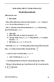 Chuyên đề hàm số bậc nhất và hàm số bậc hai ôn thi vào lớp 10