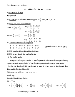 Đề cương ôn tập học kì 1 Toán 7 năm học 2023 - 2024