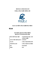 Báo cáo môn công nghệ phần mềm | Trường đại học Điện Lực