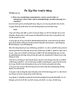 Đề cương ôn tập maketing truyền thông