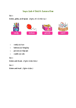 Giải Tiếng Anh lớp 4 Unit 8: Lesson One | Family and Friends