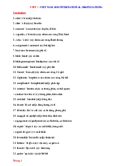 Bài tập tiếng anh 10 Global success nâng cao unit 7 Viet Nam and international orginizations (có đáp án)