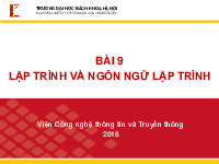 Bài 9 - Lập trình và ngôn ngữ lập trình | Nhập môn Công nghệ thông tin | Trường Đại học Bách khoa Hà Nội