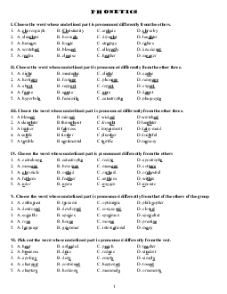 PHONETICS - Ôn luyện thi chuyên Anh