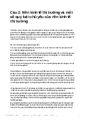 Nền kinh tế thị trường và các quy luật môn Kinh tế chính trị | Đại Học Hà Nội