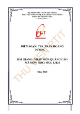 Bài giảng môn Nhập môn quảng cáo | Học viện Công Nghệ Bưu Chính Viễn Thông