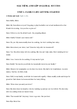 Getting started unit 1 lớp 10 Global success